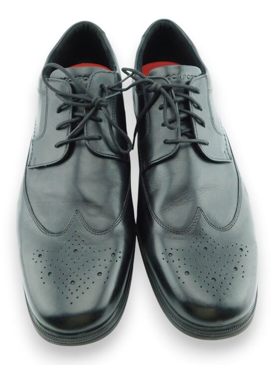 ROCKPORT Waterproof Black Leather Wingtip Lace-up Oxfords Shoes 16 W main image 5